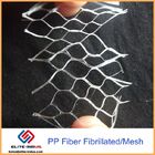 100% Fibrillated Polypropylene Fibers , PP Fiber Concrete For Waterproof Layer / Floor